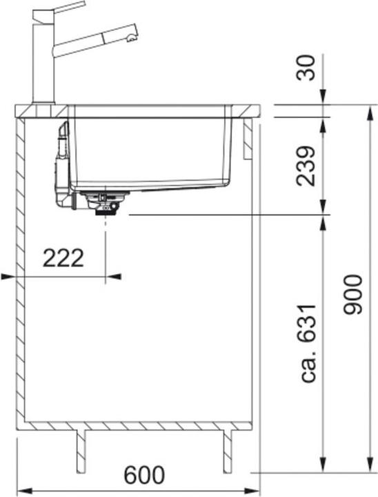 Produktbild Franke Edelstahlspüle Maris MRX 110-55 (Unterbauspüle, 44 cm, 59 cm)