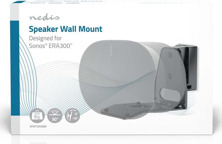 Produktbild Nedis Lautsprecherhalter - Kompatibel mit: Sonos Era300 - Wand - 5 kg - Drehgelenk/Neigung - kippbar (1 Stk., Wandmontage, Neigbar, Schwenkbar)