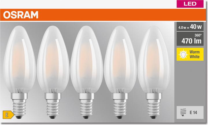 Actual product image Osram LED Base Classic B (E14, 4 W, 470 lm, 5 x, E)