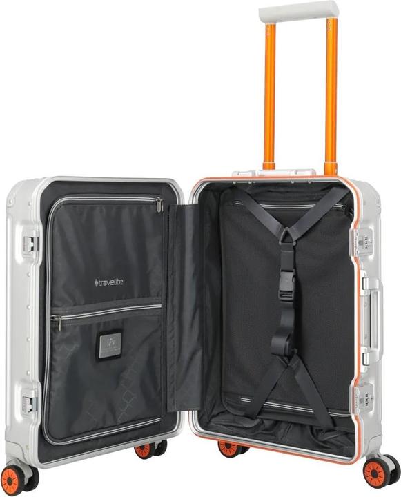 Immagine prodotto Travelite Next - Trolley S, Silber-Orange (39 l, Bagaglio a mano (fino a 50 litri))