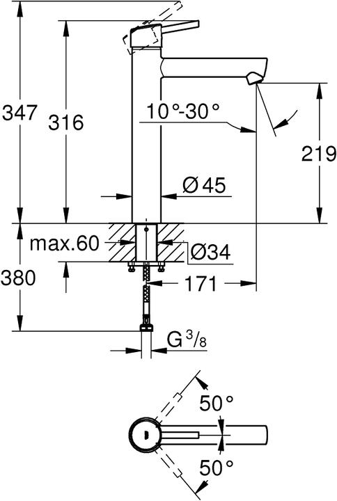 Immagine prodotto Grohe Concetto miscelatore monocomando per lavabo XL-Size