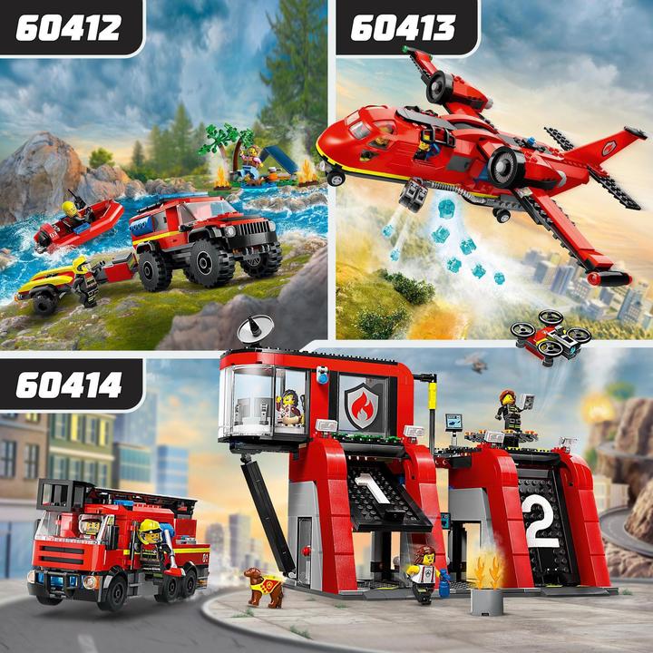 Produktbild LEGO Feuerwehrgeländewagen mit Rettungsboot (60412, LEGO City)