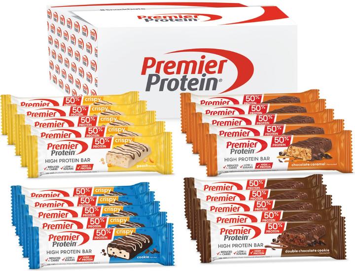 Actual product image Premier Protein High Protein Bar 50% Multiflavourbox (20 pcs., 800 g)