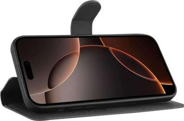 Immagine prodotto Just in Case Custodia a libro Premium in pelle di maiale nera per Apple iPhone 16 Pro (Apple iPhone 16 Pro)