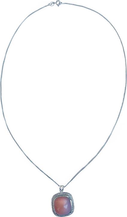 Produktbild Xen Anhänger mit Kette Peach Mondstein Cushion-Cabochon 45 cm 925 Silber (925 Sterling Silber, 45 cm)