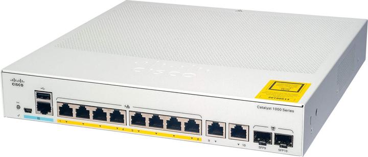Actual product image Cisco 8 Port Rail PoE+ Switch C1000-8P-2G-L (8 Ports)