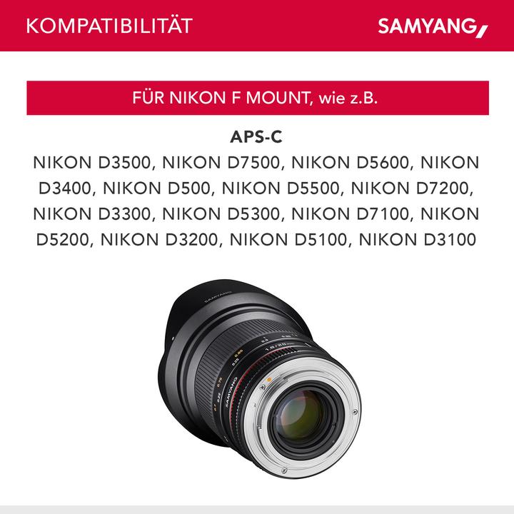 Produktbild Samyang 16mm f/2 ED AS UMC CS - Nikon F (Nikon F, Nikon DX, APS-C / DX)