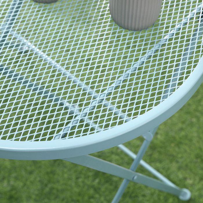 Produktbild Swisshandel24 Garten Sitzgruppe für 2 Personen Bistro-Set Garnitur 1 Tisch+2 faltbare Stühle für Terrasse Balkon M (55.50 cm)