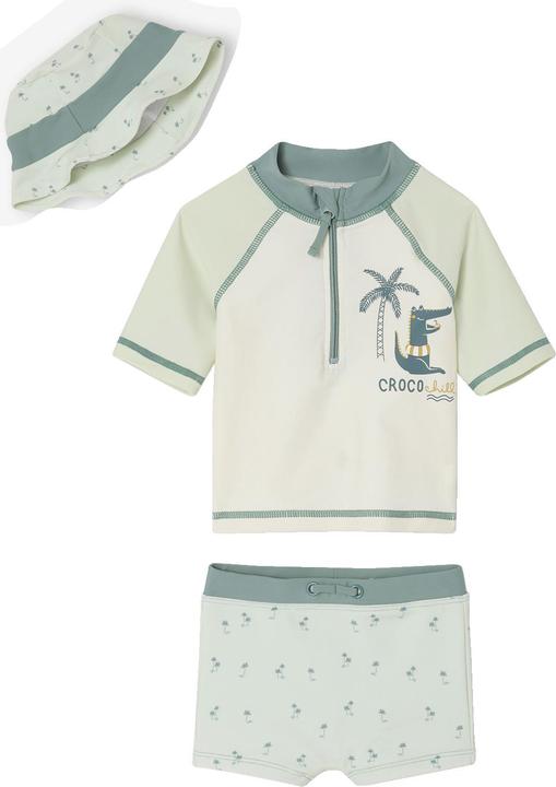 Vertbaudet Baby Bade-Set: UV-Badeshirt, Badeshorts & Sonnenhut (92)