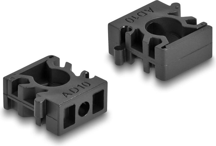 Actual product image Delock Cable conduit holder 10 mm, 8 pieces, black
