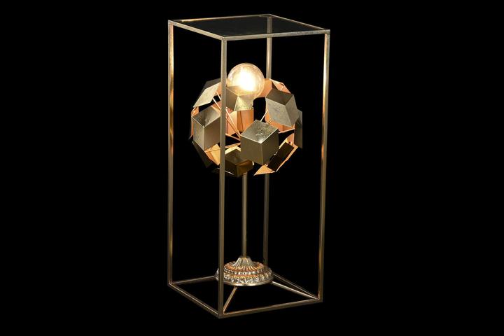 Image du produit DKD Home Decor Desk lamp Golden 220 V 50 W Modern Geometric (30 x 30 x 71 cm)