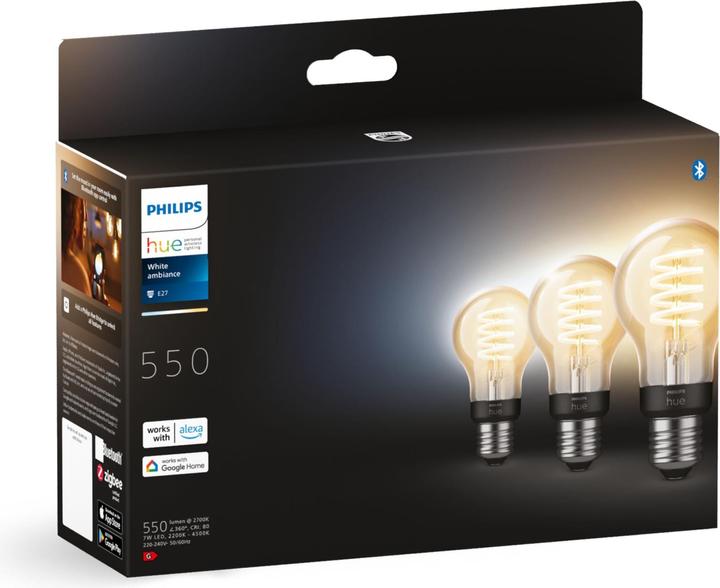 Produktbild Philips Hue E27 - Filament Lampe (E27, 7 W, 550 lm, 1 x, G)