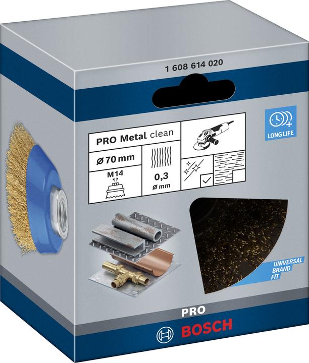 Image du produit Bosch Professional Zubehör Brosse boisseau PRO Metal clean, 70 x 0,3 mm, filetée (0,3 mm)