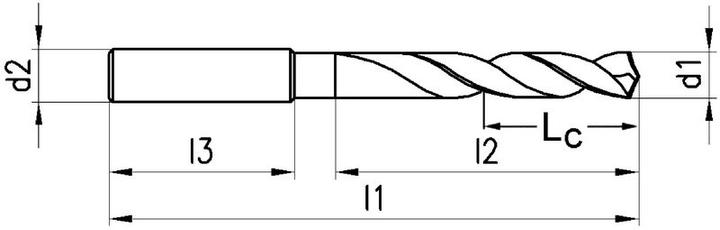 Image du produit Neriox Foret hélicoïdal carbure Type N, 5 x D, TiAlN, DIN 6537 (6 millimètres)