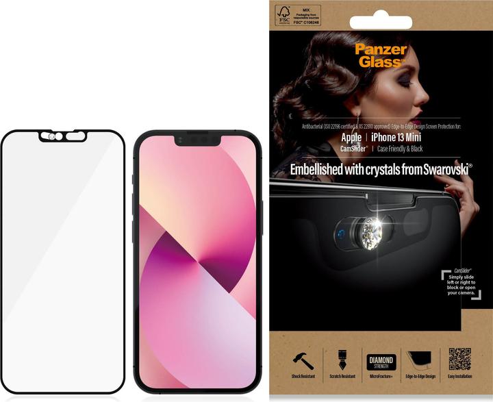 Produktbild PanzerGlass Displayschutz CF Cam Slider AB (1 Stück, Apple iPhone 13 mini)