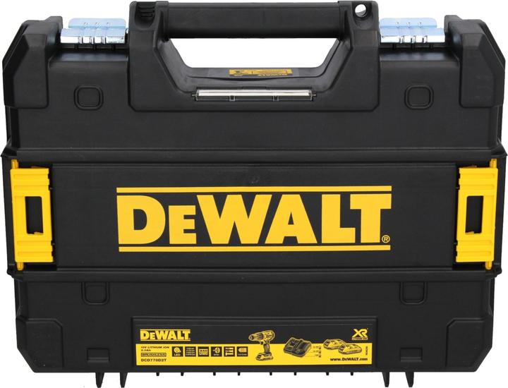 Image du produit DeWalt DCD 778 D2T Perceuse-visseuse à percussion sans fil 18V 65Nm + 2x batterie 2,0 Ah + chargeur (Fonctionnement sur piles)