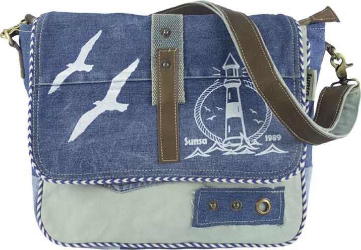 Sunsa Jeanstasche Schultertasche Handtasche Schule Upcycling No.54