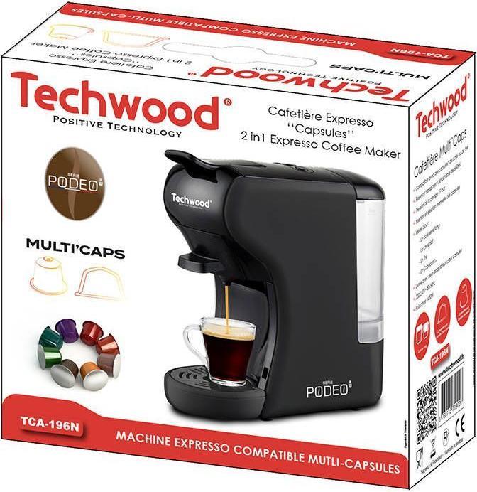 Actual product image Techwood Capsule coffee maker TCA-196N (black) (NESCAFÉ Dolce Gusto)