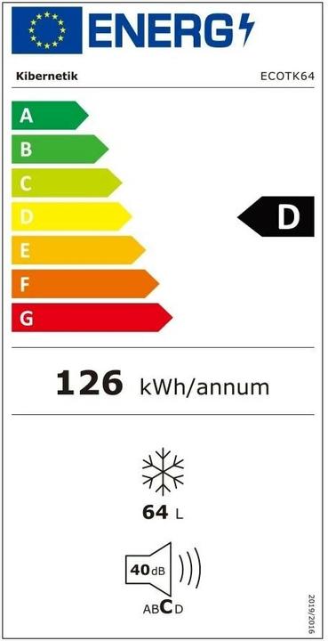 Energie-Label Kibernetik Gefrierschrank ECOTK64 (Freistehend, 64 l)