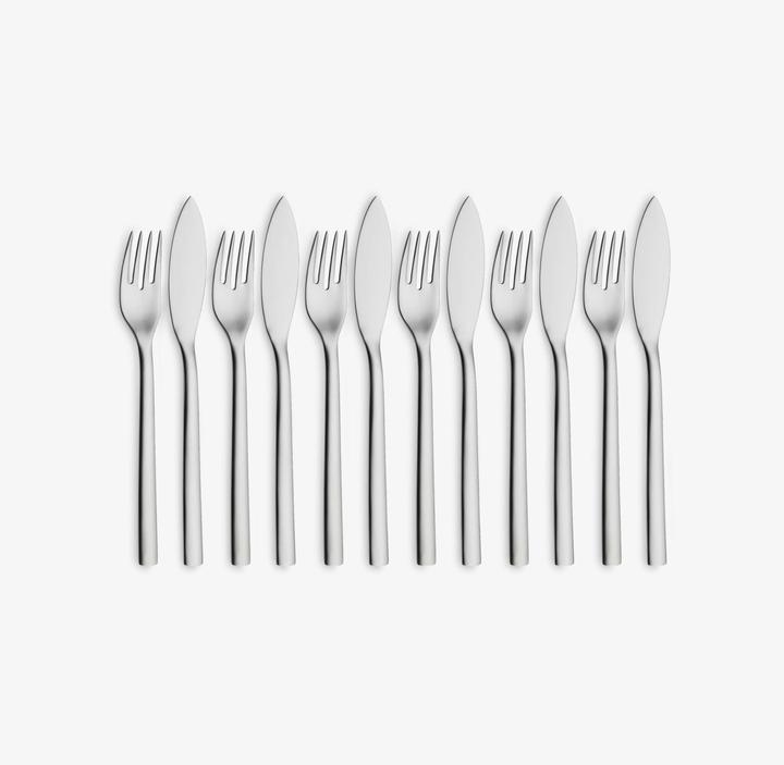 Produktbild WMF Fischbesteck Fischmesser Fischgabel Fischset Nuova 12tlg Edelstahl poliert (12 Stück, Besteck Set)