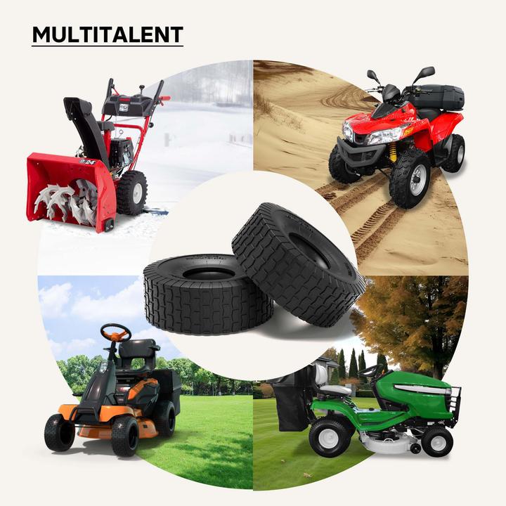 Image du produit Wiltec Pneu pour tracteur à pelouse 15x6.00-6 4pr avec chambre à air et valve coudée tondeuse à gazon