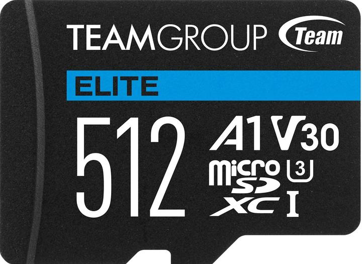 Immagine prodotto Team Electronic Team ELITE - Scheda di memoria flash (adattatore SD incluso) - 512GB - A1 / Classe video V30 / (512 GB, microSD, U3, UHS-I)