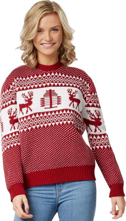 Produktbild tectake Weihnachtspullover Winterwunderland rot-weiss für Frauen (S)