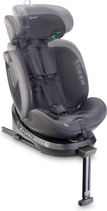 Actual product image BabyGo Move 360 Grey child seat (Reboarder, ECE R129/i-Size Standard)