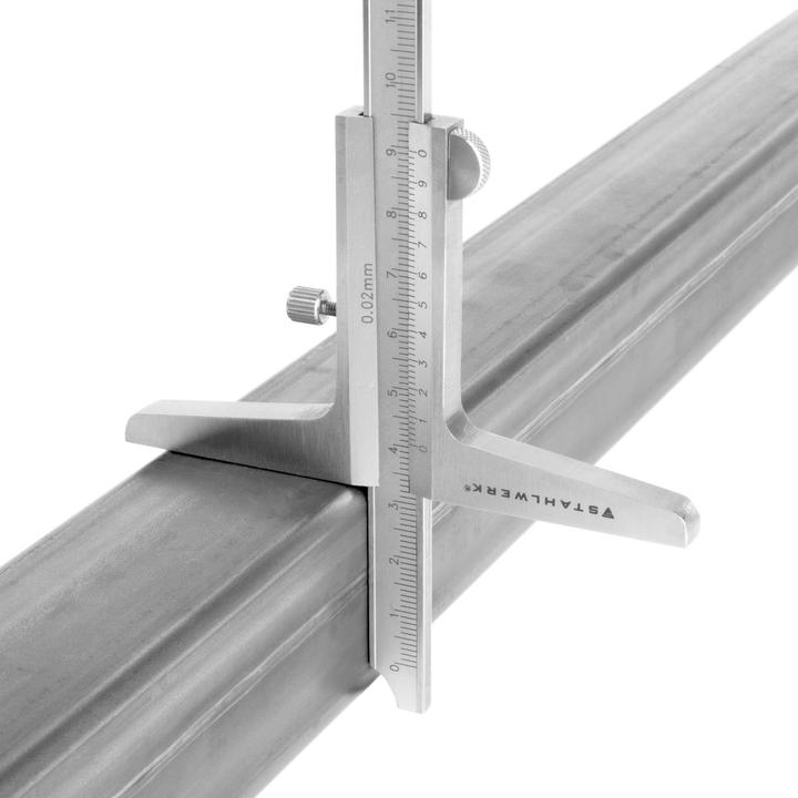 Produktbild Stahlwerk Tiefenmessschieber 0-200 mm DIN 862 aus rostfreiem Edelstahl (20 cm)