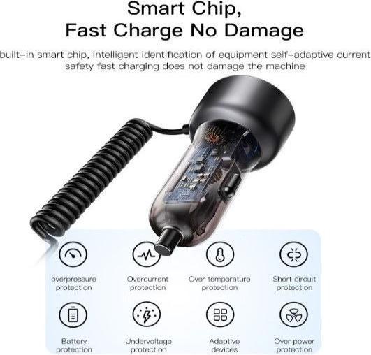 Actual product image Yesido Y57 50W Super Fast Car Charger included Lightning Cable