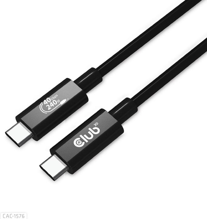 Image du produit Club 3D USB Typ C – USB Typ C (1 m, USB 4.0)