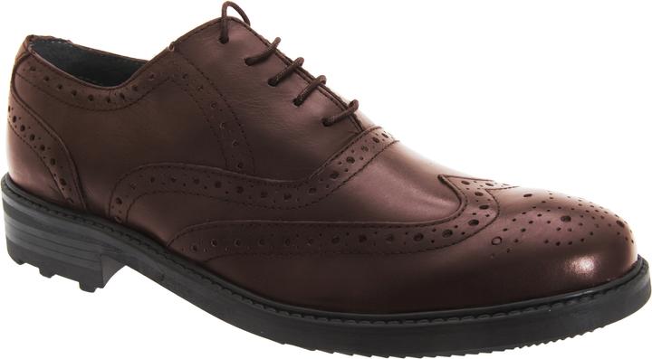 Roamers LederSchnürhalbschuhe mit Lochmuster
