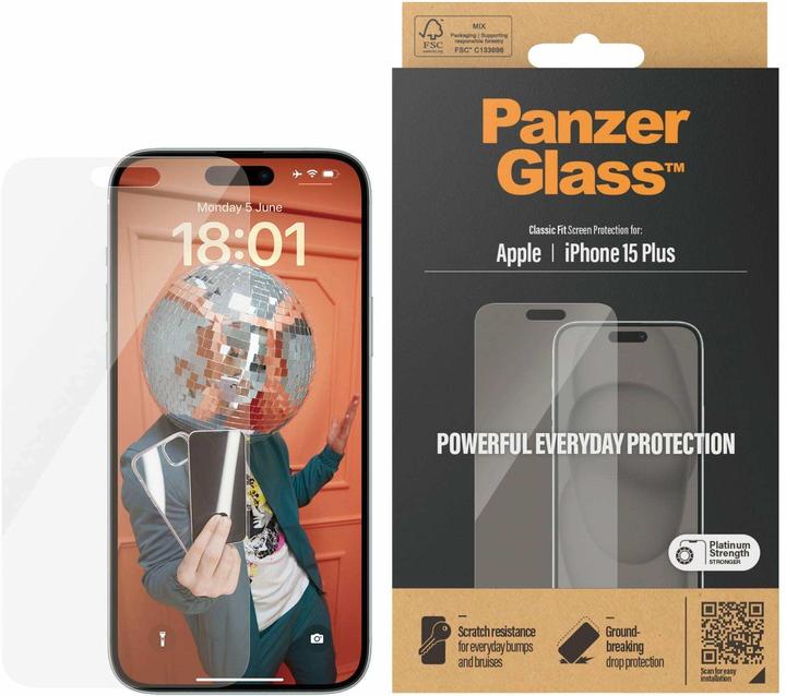 Actual product image PanzerGlass Screen Protector (1 Piece, Apple iPhone 15 Plus)