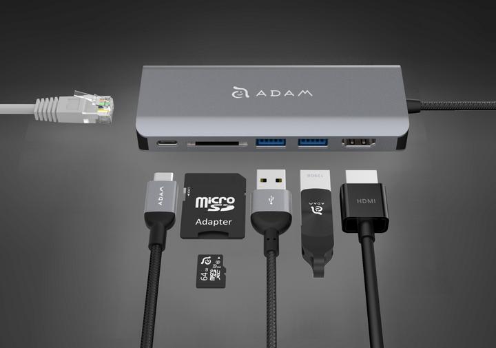 Produktbild Adam Elements Casa Hub A01 USB-C (000065) gray station (USB-B, 6 Ports)
