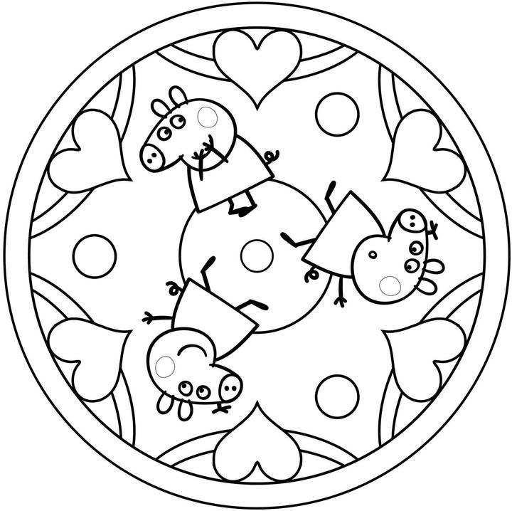 Actual product image Peppa Wutz colouring pictures: MANDALA colouring fun