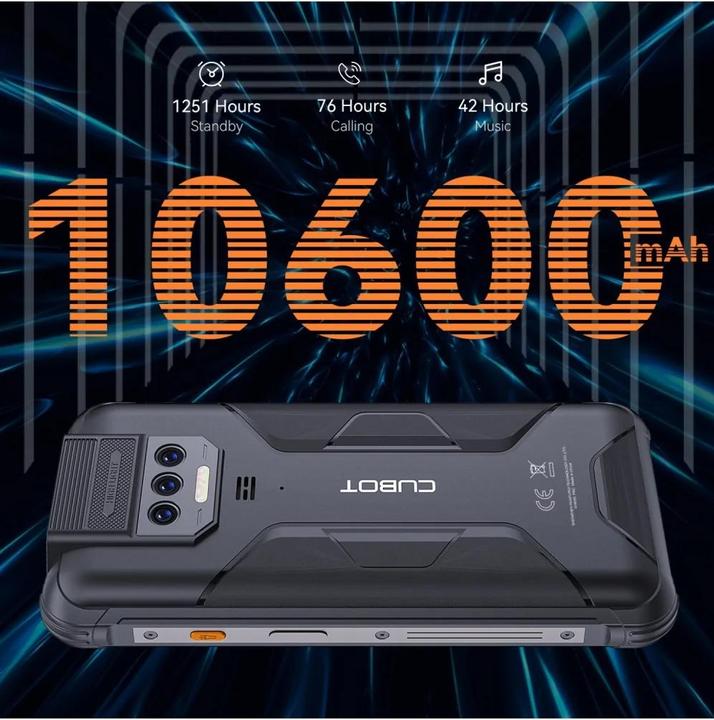 Actual product image Cubot KingKong 8 LTE 12GB RAM 256GB Black EU (256 GB, Black, 6.53", Dual SIM, 48 Mpx, 4G)