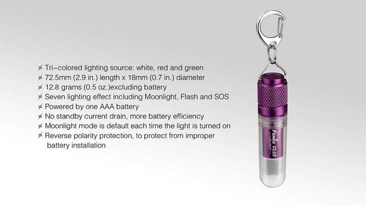 Actual product image Fenix Cl05 (7.25 cm, 8 lm)