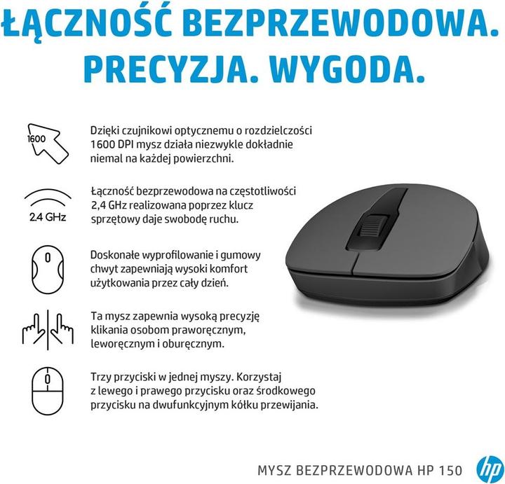 Immagine prodotto HP 150 Mouse senza fili (Senza fili)