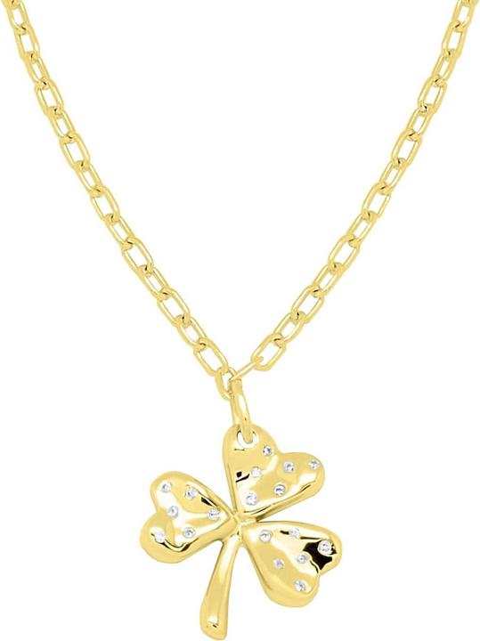 Immagine prodotto Candy Collana Quadrifoglio fortunato, argento 925, placcato oro (Placcato oro 18k, Argento 925, 42 - 45 cm)
