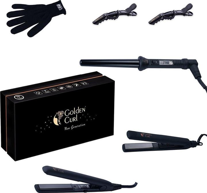 Actual product image Golden Curl The Luxury Set, Black (Straightening iron)