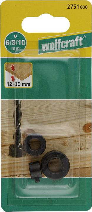 Actual product image wolfcraft Depth Stop Set for wood drill bits, 3 pcs. (6, 8, 10 mm)