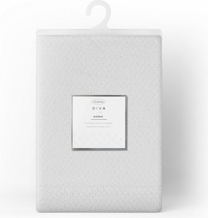 Actual product image Eurofirany JOWITA table runner decorated with shiny silver thread in a geometric pattern with an elega (40 x 180 cm)