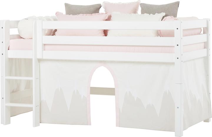 Hoppekids ECO Luxury halbhohes Bett 90x200cm, Flexibler Lattenrost, Weiss (90 x 200 cm)