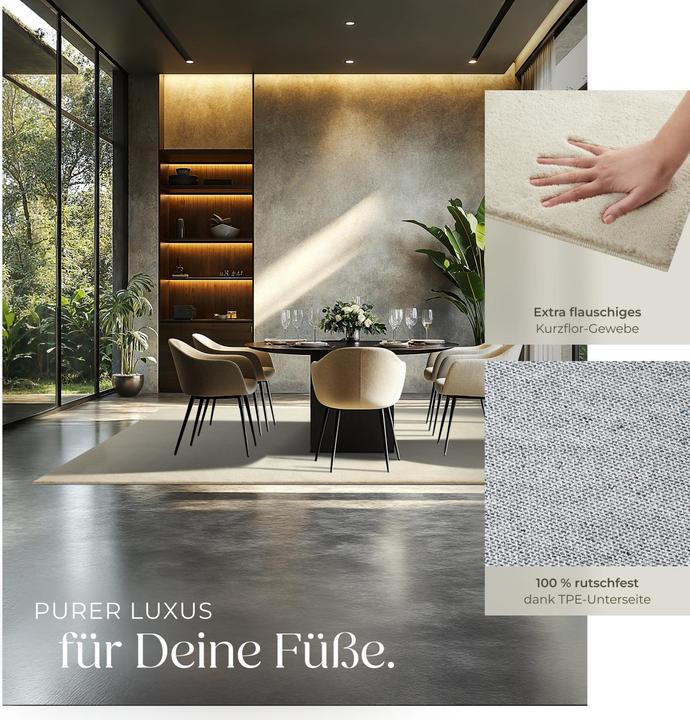 Produktbild tectake Kurzflorteppich Soft Zone (200 x 290 cm)