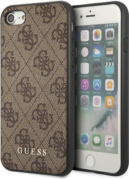 Immagine prodotto Guess GUHCI8G4GFBR iPhone SE 2022 / 2020 / 7 / 8 brązowy/marrone custodia rigida 4G Metal Gold Logo (Apple iPhone SE (terza generazione), Apple iPhone SE (seconda generazione), Apple iPhone 7)