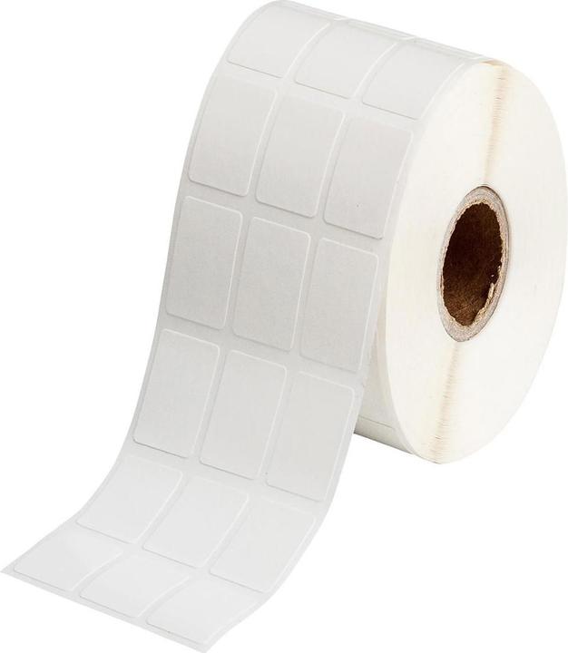 Actual product image Brady BPT-611-498, vinyl fabric, white, removable, 12.70 x 25.40 mm, 3-panel (3000)