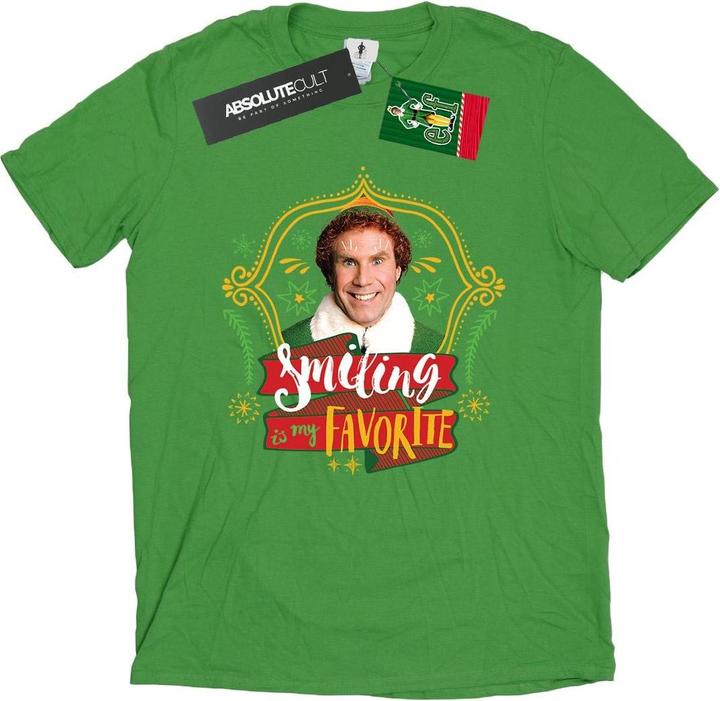 Actual product image Elf Womens/Ladies Buddy Smiling Cotton Boyfriend T-Shirt (M)