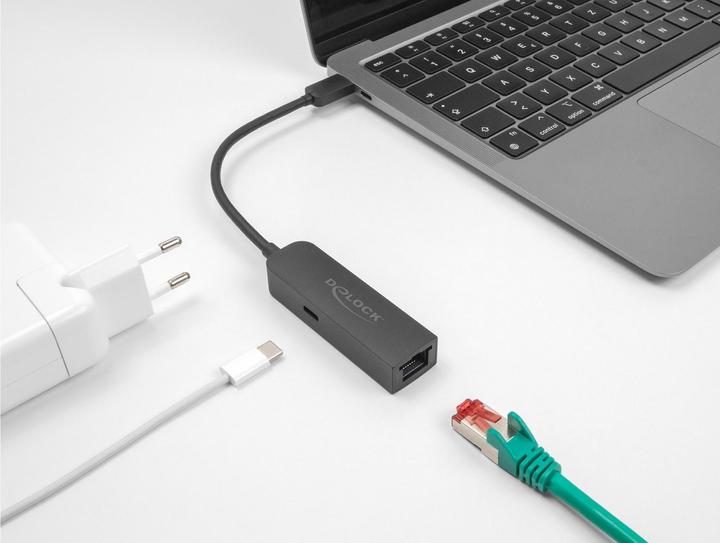 Actual product image Delock USB Type-C Adapter zu 2,5 Gigabit LAN mit Power Deliv (USB-C, RJ45 (1x))