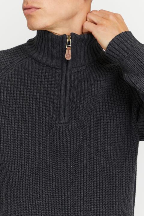 Actual product image Solid Xenox Men's Jumper Chunky Knit Pullover Troyer Made Of 100% Cotton (L)
