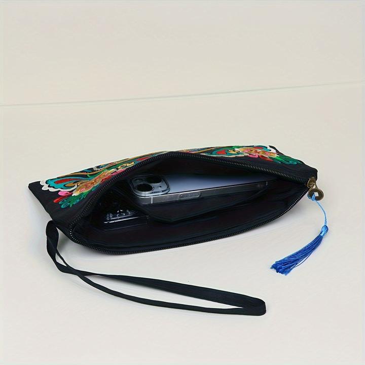 Immagine prodotto Only-Bags.Store 1 Stück Bohemian bestickte Kupplung Geldbörse, Boho-Stil Armband, Mode-Accessoire, Polyester